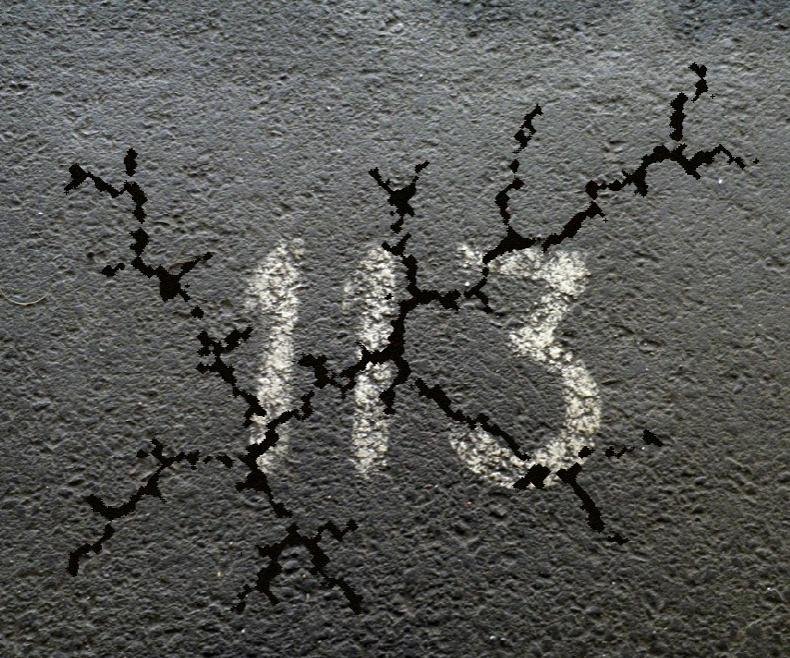 Example of a generated crack placed on top of a texture