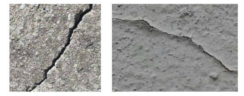 Real cracks embedded into the material