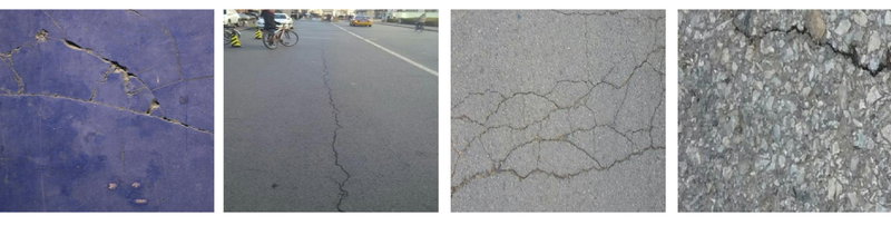 Real cracks in different patterns and conditions